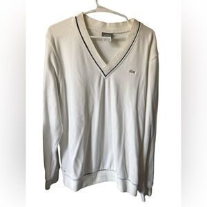 Lacoste Men's Ivory V-Neck Sweater